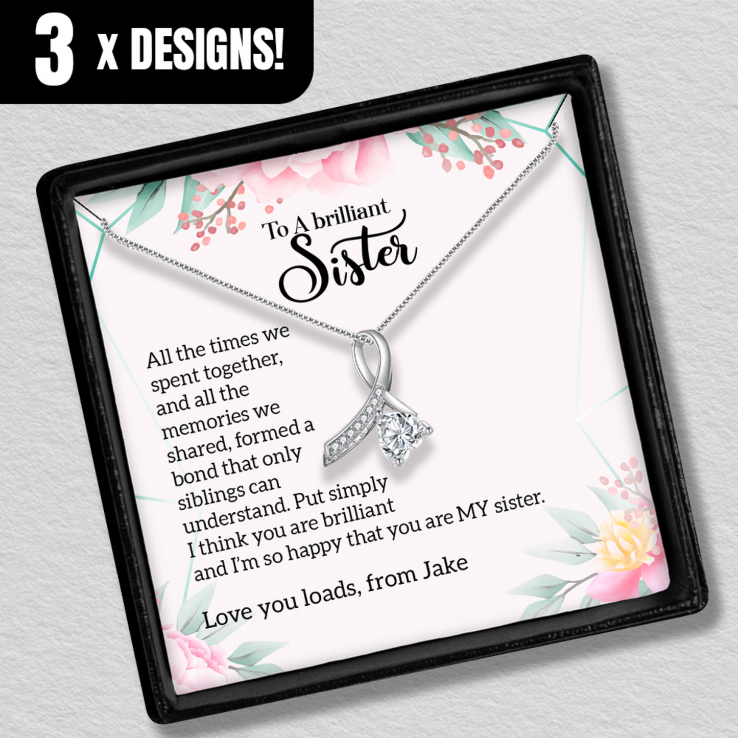 Personalized Jewelry Gift For Sister - 5 Different Jewelry Pieces With Multiple Personalized Designs