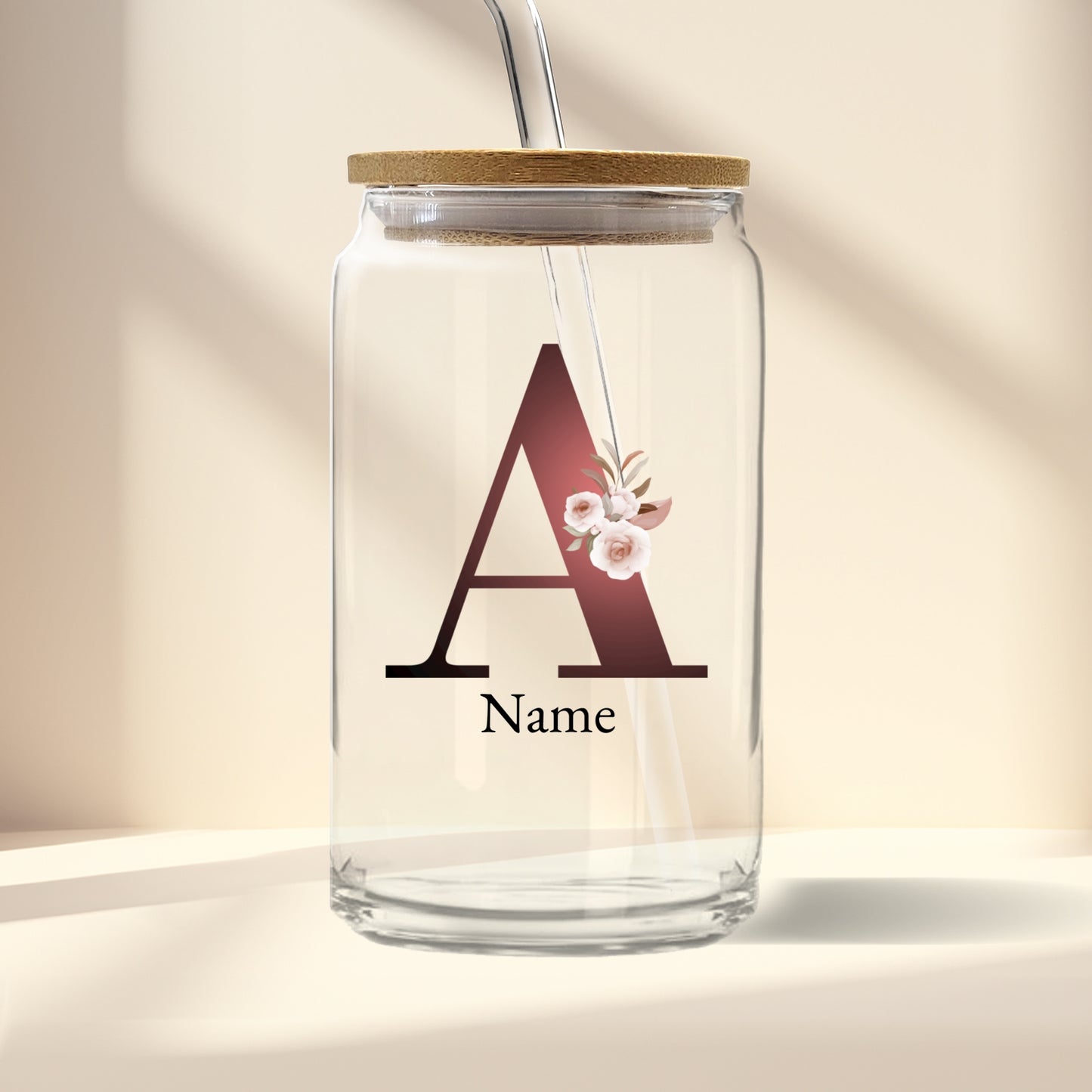 Personalized Glass Tumbler Gift For Her Add Monogram & Name - 4 Styles
