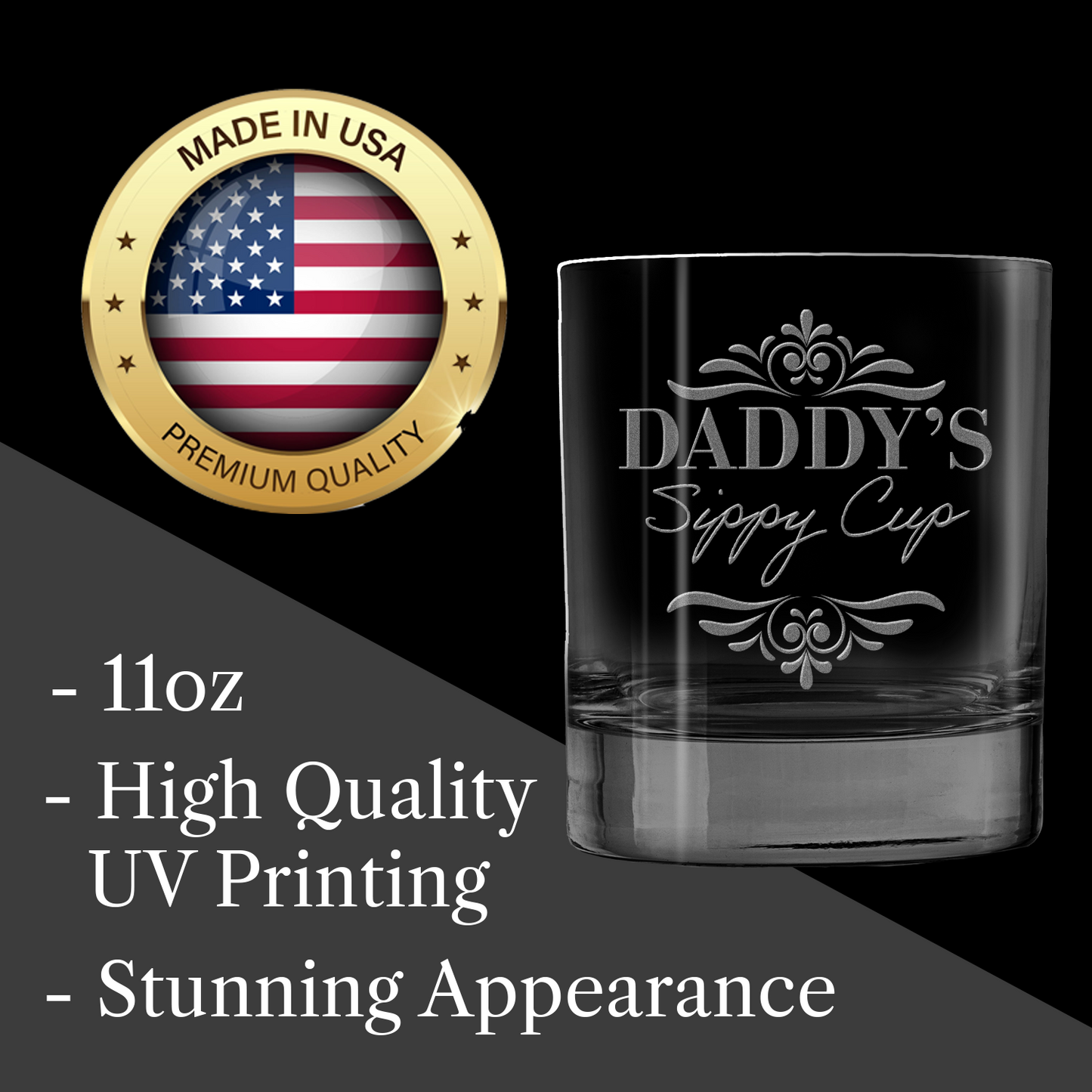 Daddy's Sippy Cup Laser Engraved Whiskey Tumbler