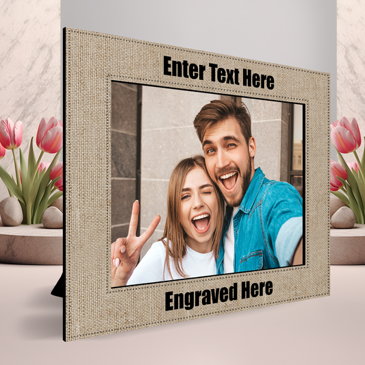 Personalized Landscape Burlap Picture Frame 10 x 8