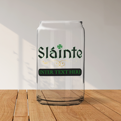 Slainte St Patrick's Day Sculptured Drinking Glass