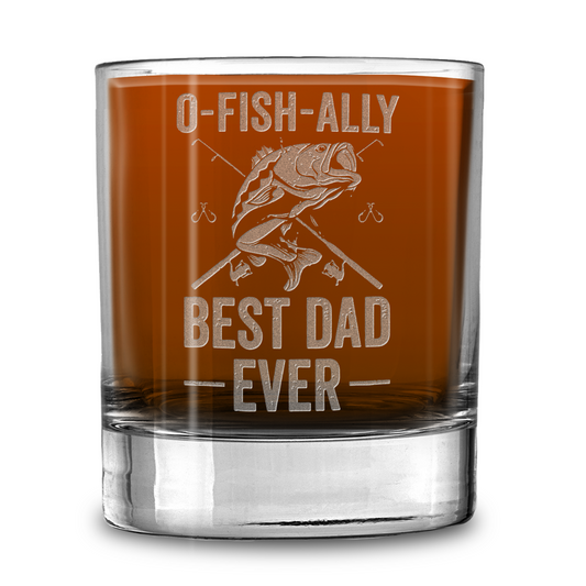 O-Fish-Elly Best Dad Ever Laser Engraved Whiskey Tumbler