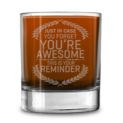 You Are Awesome Laser Engraved Whiskey Tumbler