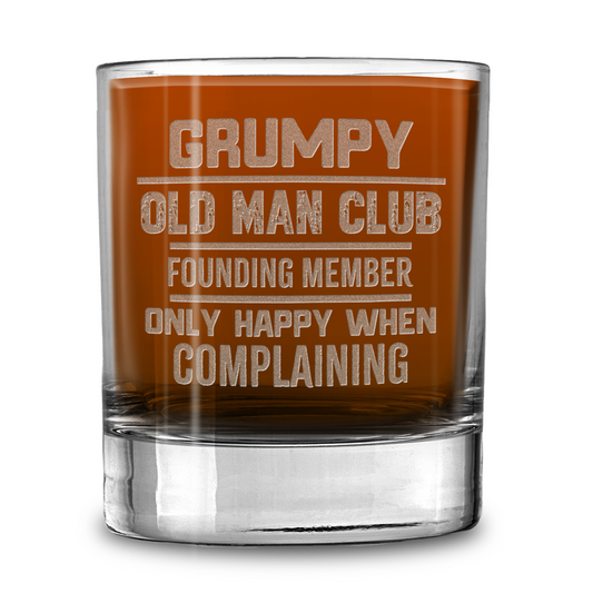 Grumpy Old Man Club Laser Engraved Whiskey Tumbler