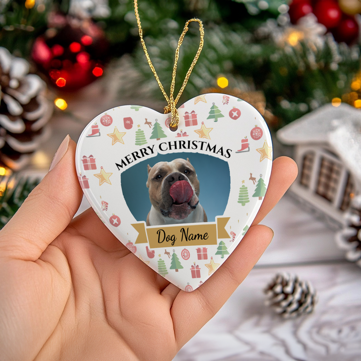 Pet Christmas Heart Hanging Ornament 002