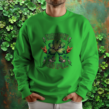 Shamrock and Roll St Patrick's Day Sweatshirt