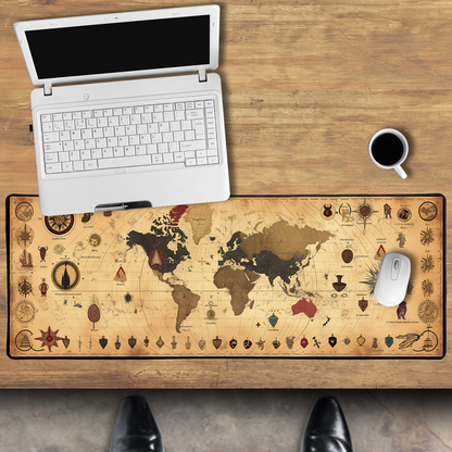 Old Mythical Monster Map Gaming Mat