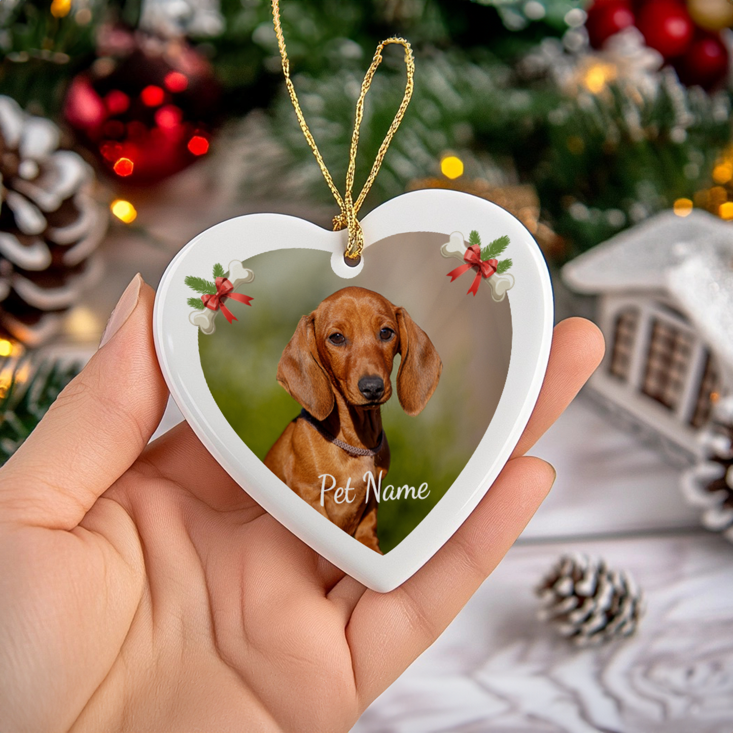 Pet Christmas Heart Hanging Ornament 004