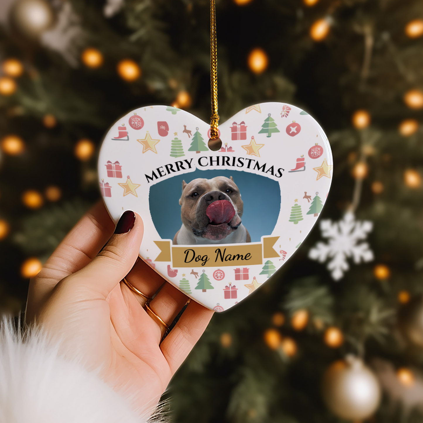 Pet Christmas Heart Hanging Ornament 002