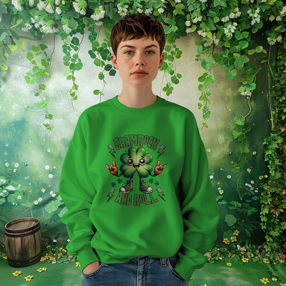 Shamrock and Roll St Patrick's Day Sweatshirt