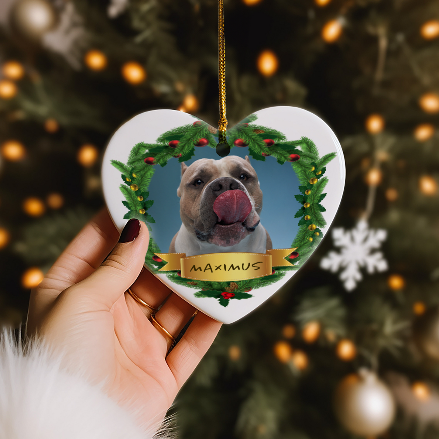 Pet Christmas Heart Hanging Ornament 001