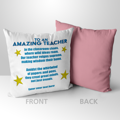 To An Amazing Teacher Personalized Pillow