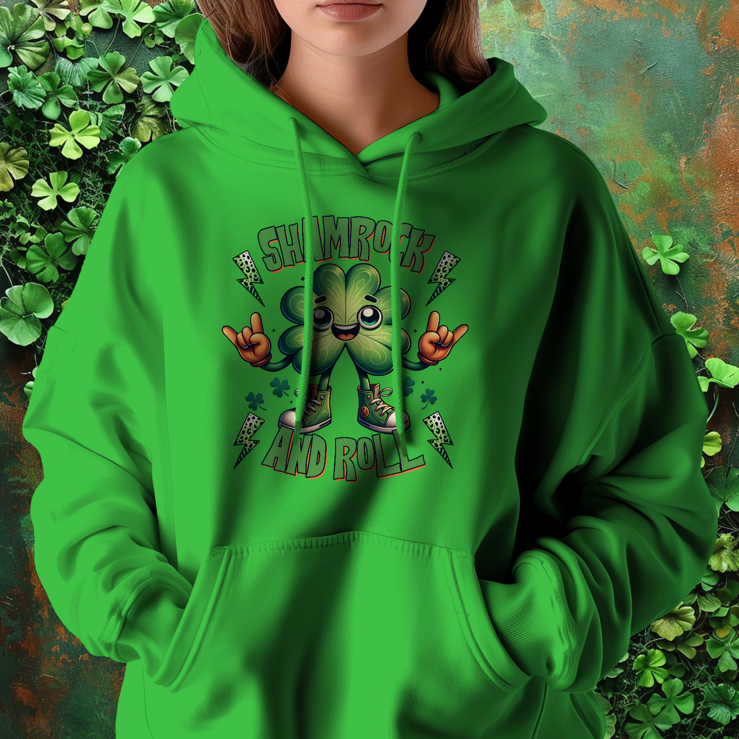 Shamrock and Roll St Patrick's Day Hoodie