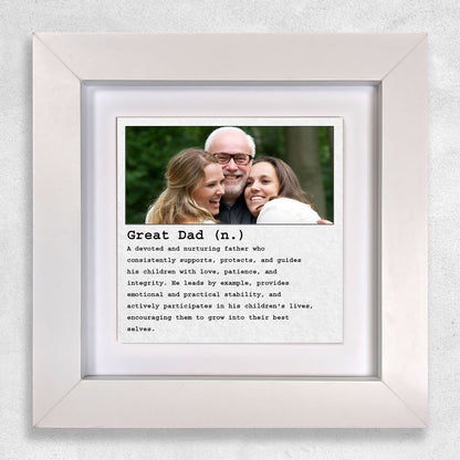Gifts For Dad - Dictionary Definition Great Dad - Framed Ceramic Tile