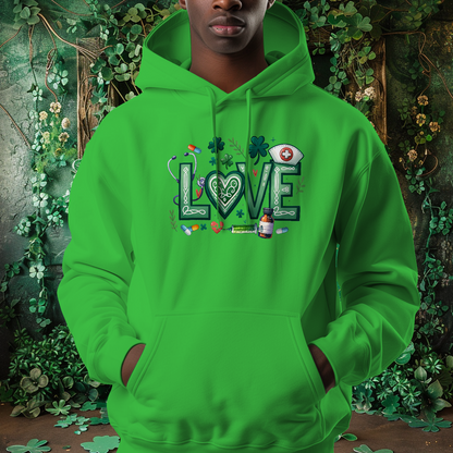 Love Medical St Patrick's Day Hoodie