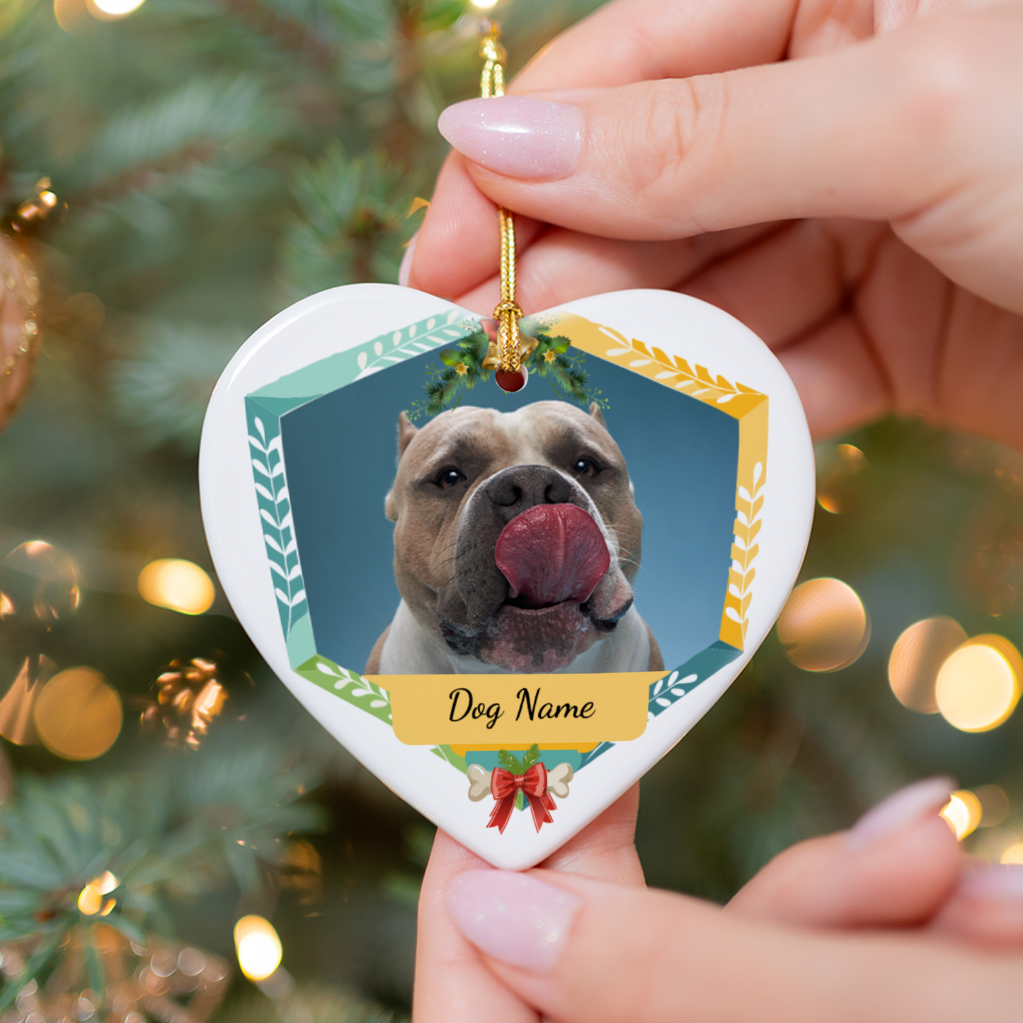 Pet Christmas Heart Hanging Ornament 006