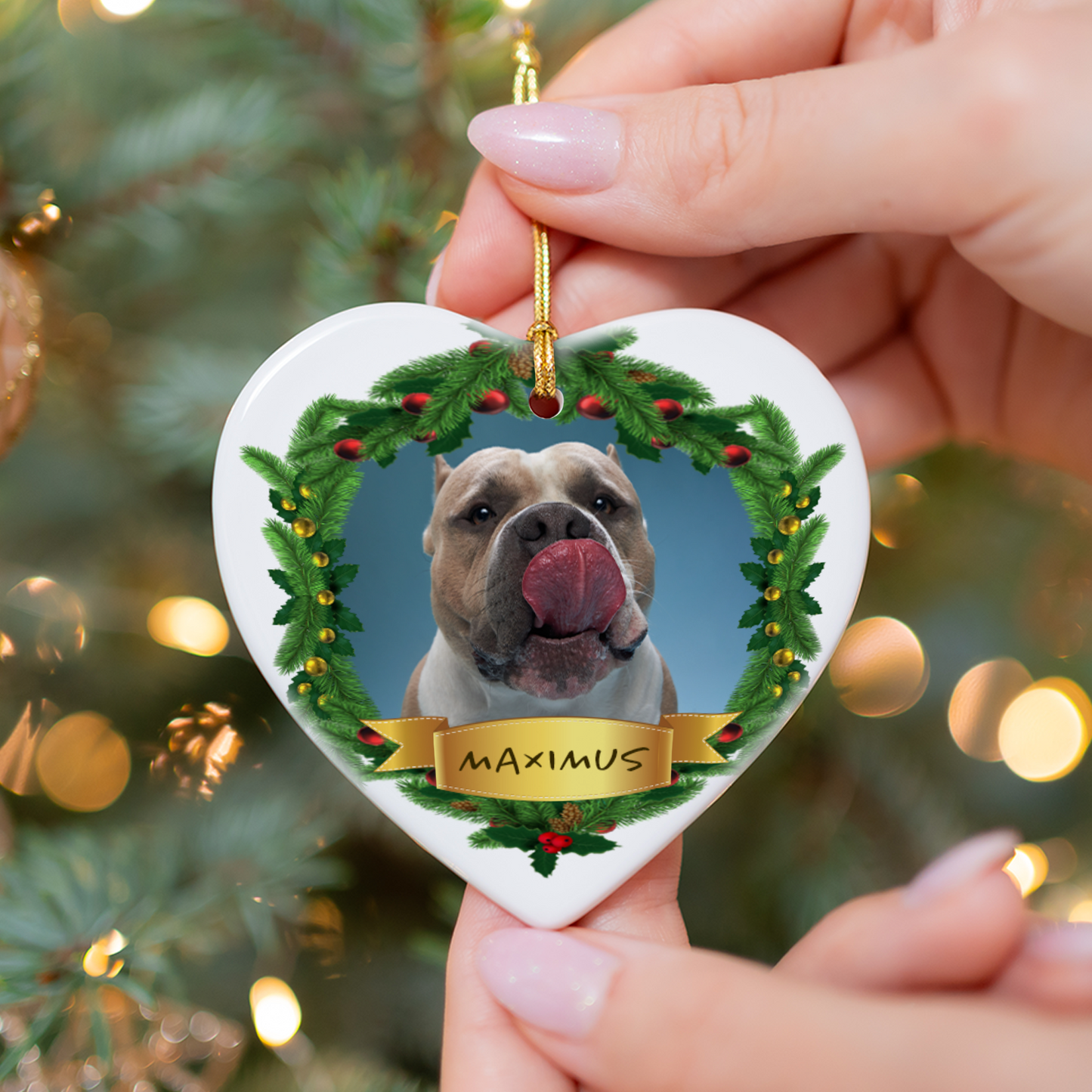 Pet Christmas Heart Hanging Ornament 001