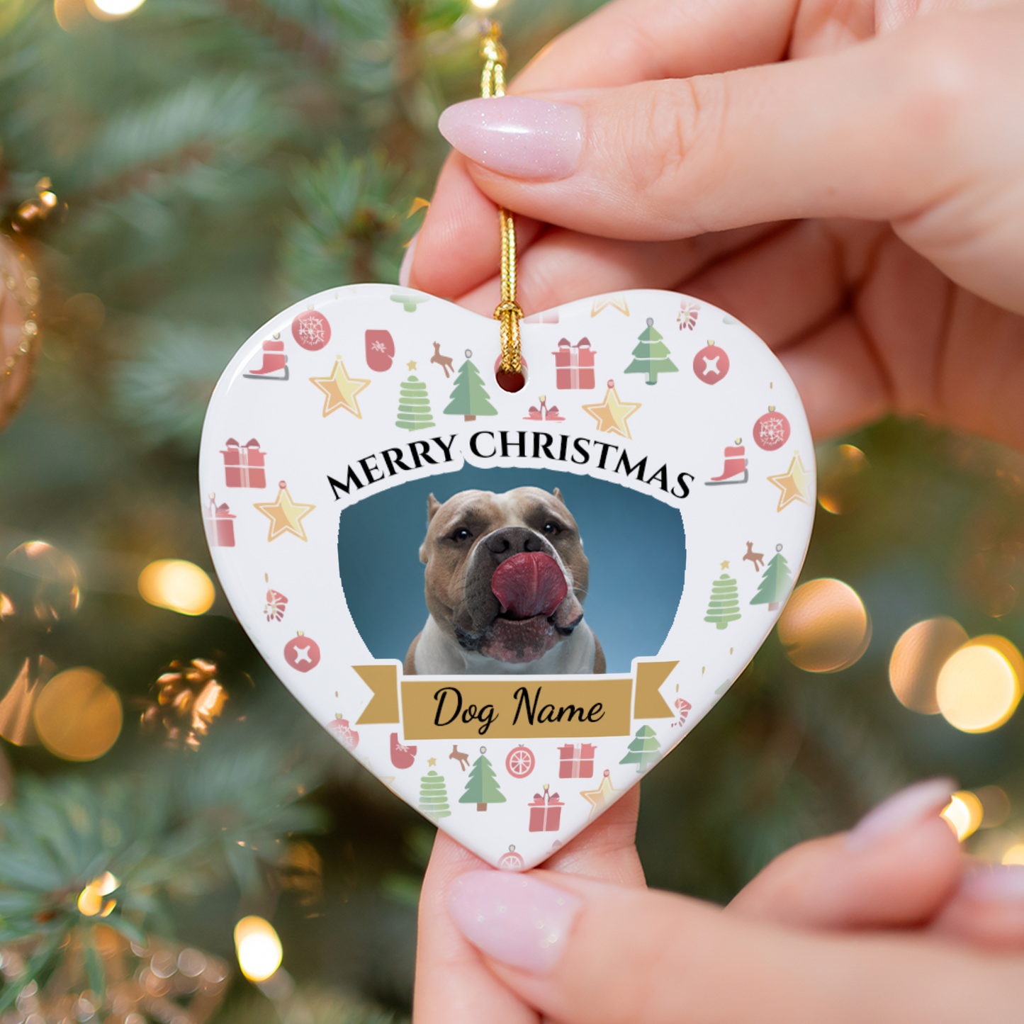 Pet Christmas Heart Hanging Ornament 002