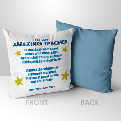 To An Amazing Teacher Personalized Pillow