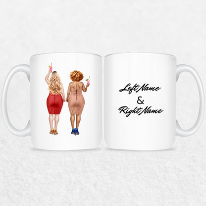 Gifts For Friends Or Sisters - Curvy Besties Personalized Mugs