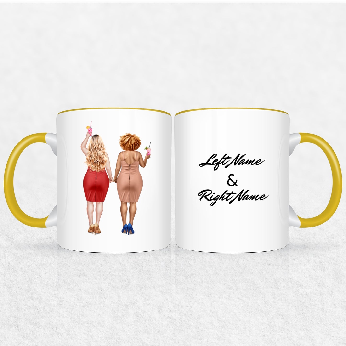 Gifts For Friends Or Sisters - Curvy Besties Personalized Mugs