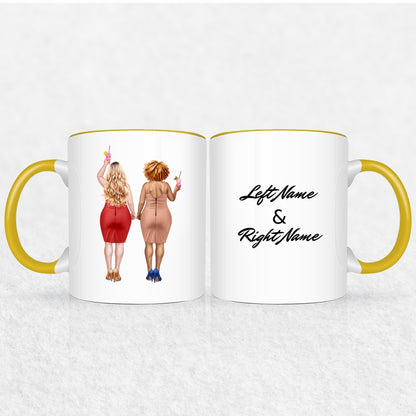 Gifts For Friends Or Sisters - Curvy Besties Personalized Mugs