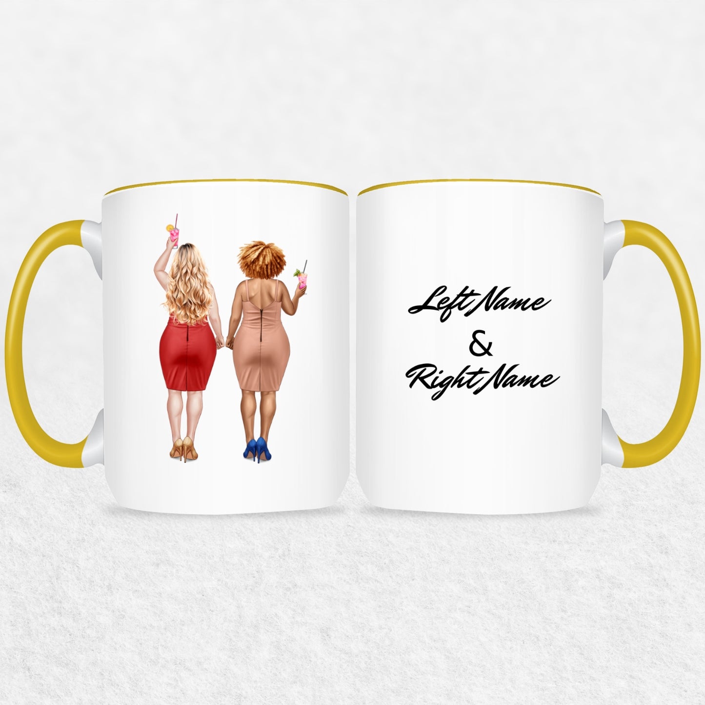 Gifts For Friends Or Sisters - Curvy Besties Personalized Mugs