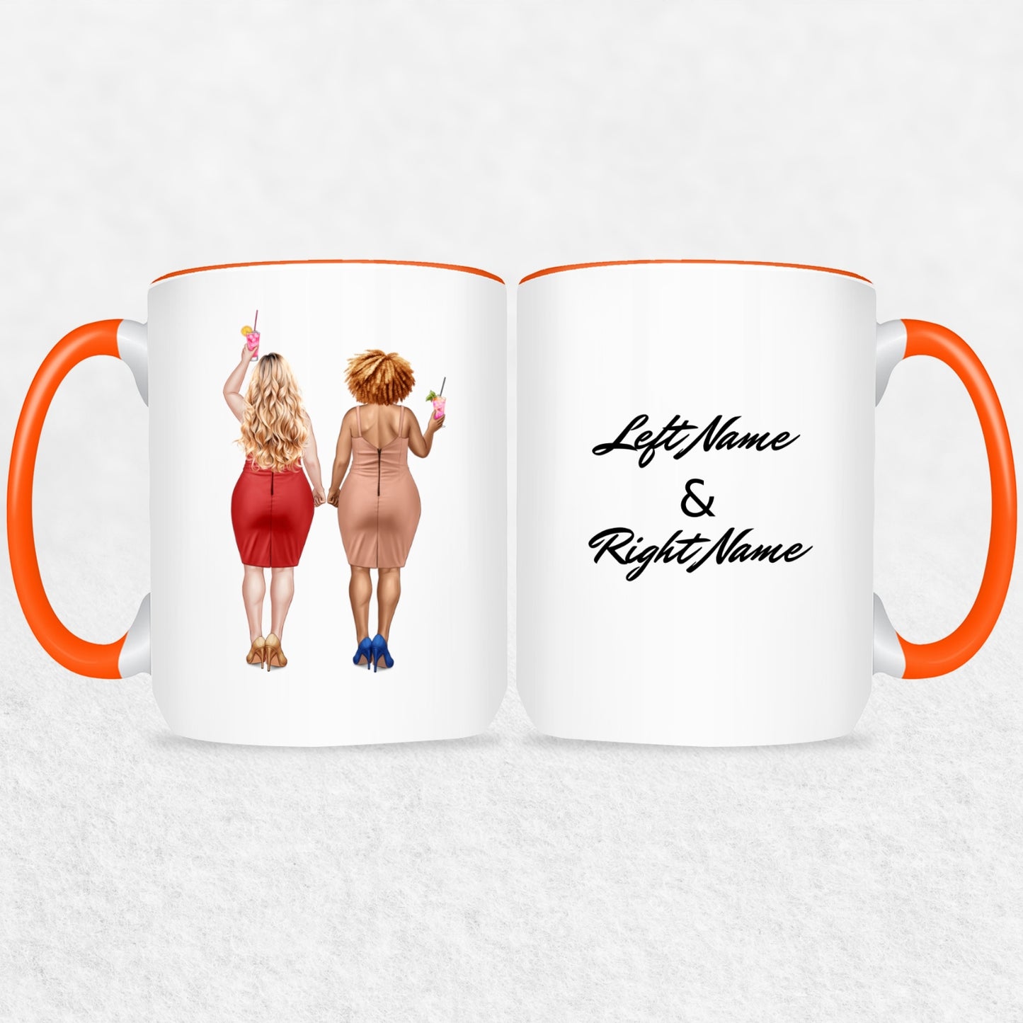 Gifts For Friends Or Sisters - Curvy Besties Personalized Mugs
