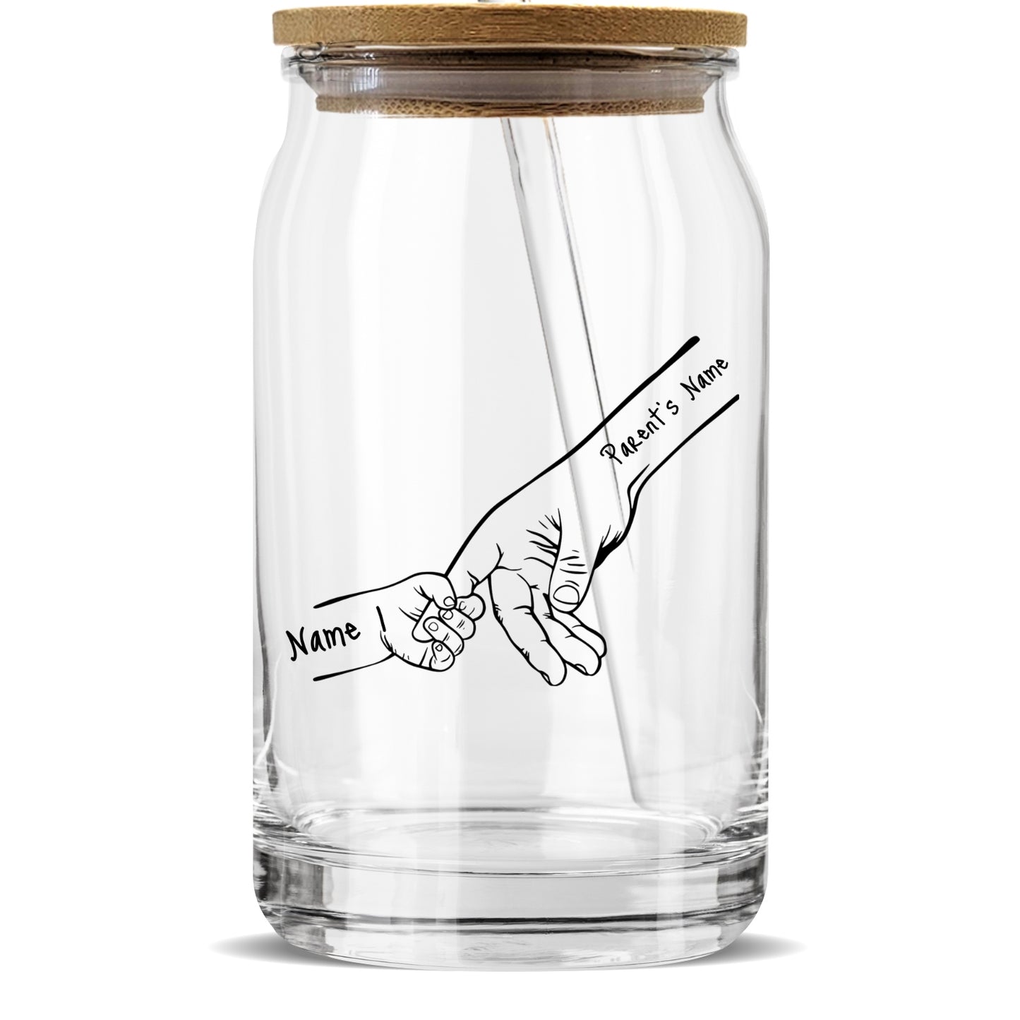 Gifts For Family - Personalized Family Hands Design Glass Tumbler
