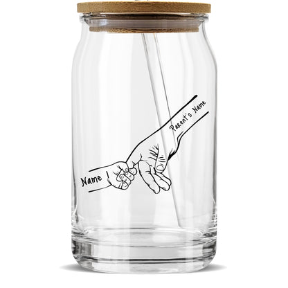 Gifts For Family - Personalized Family Hands Design Glass Tumbler