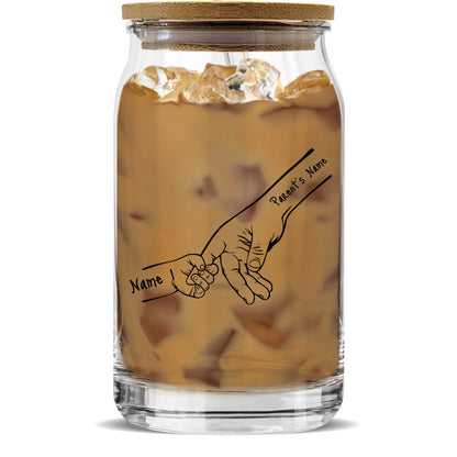 Gifts For Family - Personalized Family Hands Design Glass Tumbler