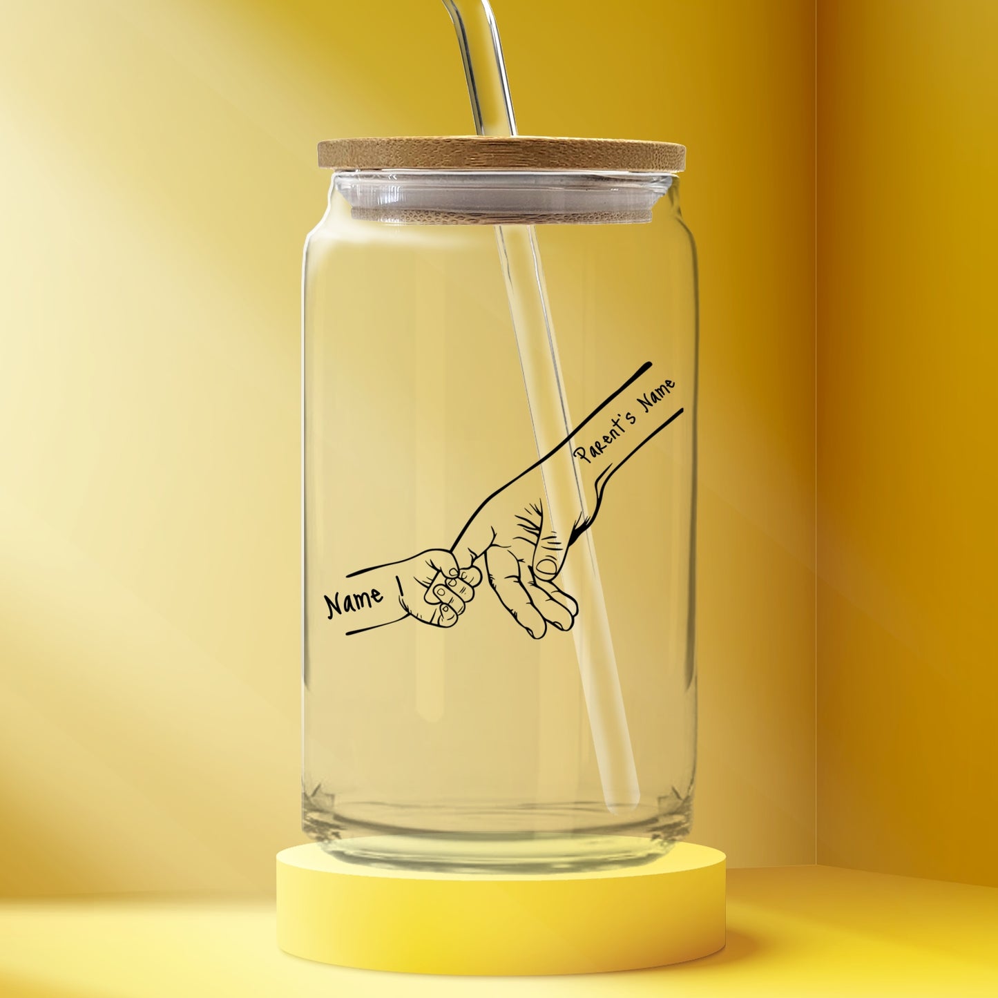 Gifts For Family - Personalized Family Hands Design Glass Tumbler