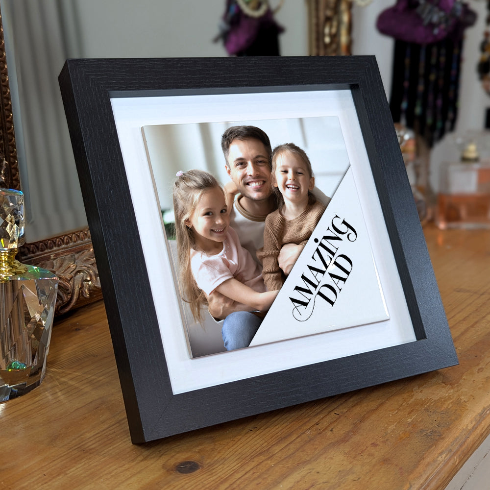 Gifts For Dad – Amazing Dad Photo Keepsake Framed Ceramic Tiles