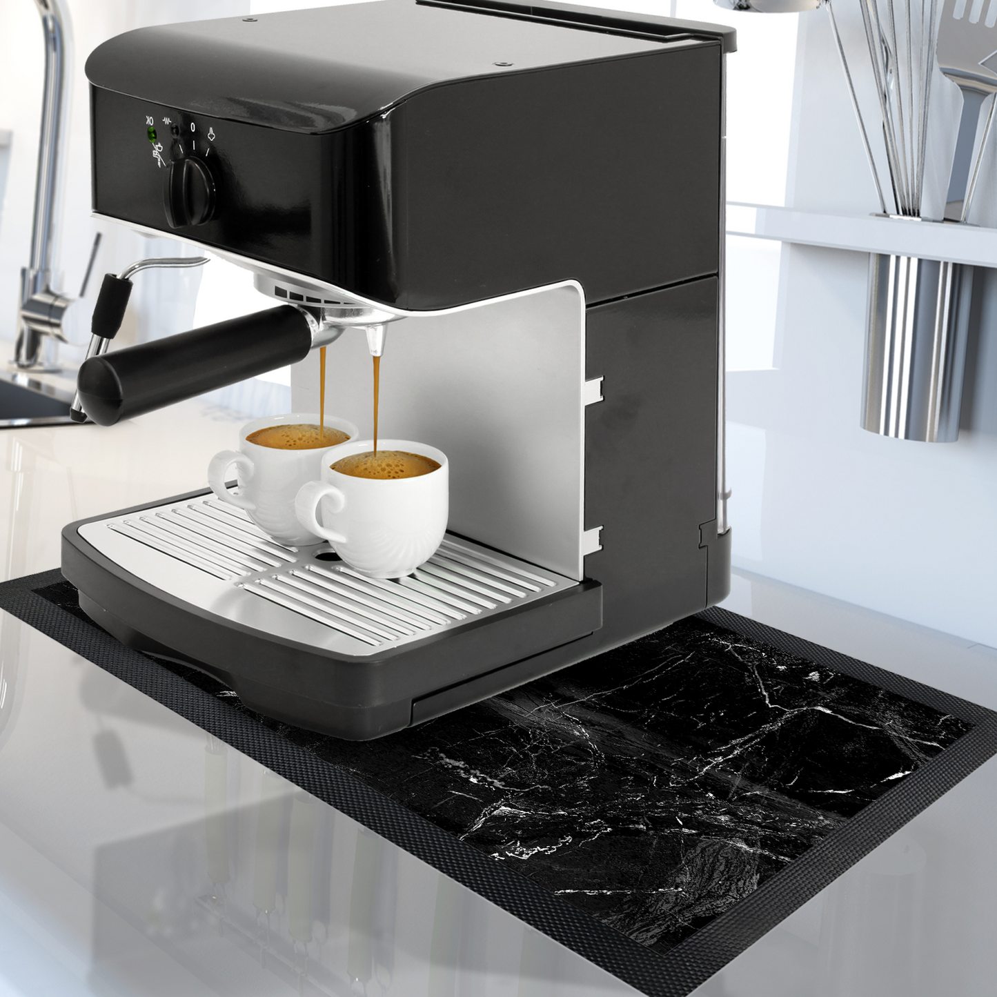 Black Marble Coffee Mat