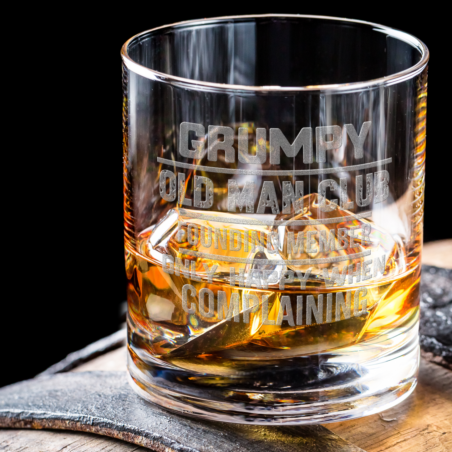 Grumpy Old Man Club Laser Engraved Whiskey Tumbler