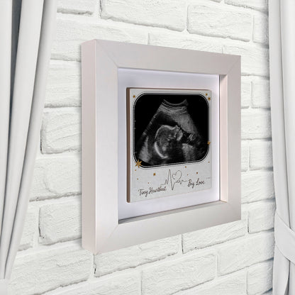 Baby Scan Gift – Tiny Heartbeat Big Love Personalized Framed Ceramic Tile