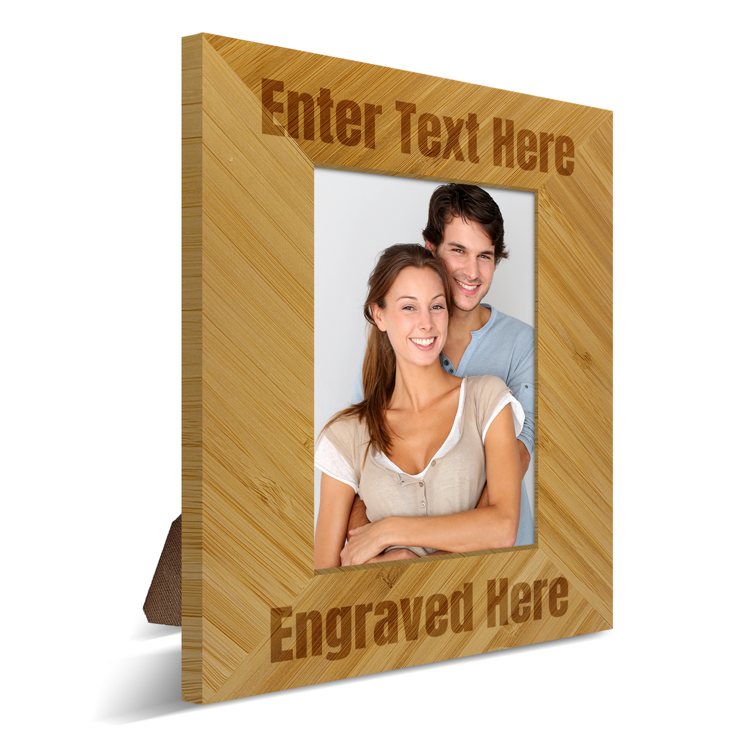 Personalized Portrait Bamboo Picture Frame 4x6