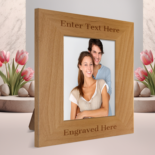 Personalized Portrait Red Alder Picture Frame 4 x 6