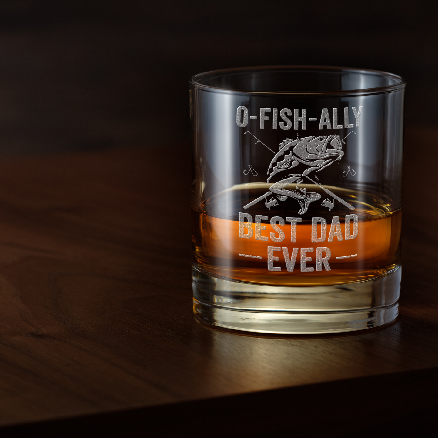 O-Fish-Elly Best Dad Ever Laser Engraved Whiskey Tumbler