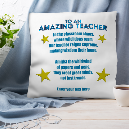 To An Amazing Teacher Personalized Pillow