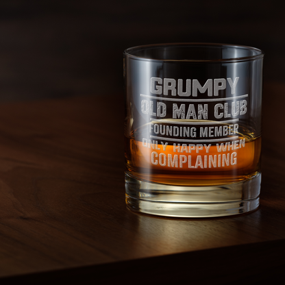 Grumpy Old Man Club Laser Engraved Whiskey Tumbler