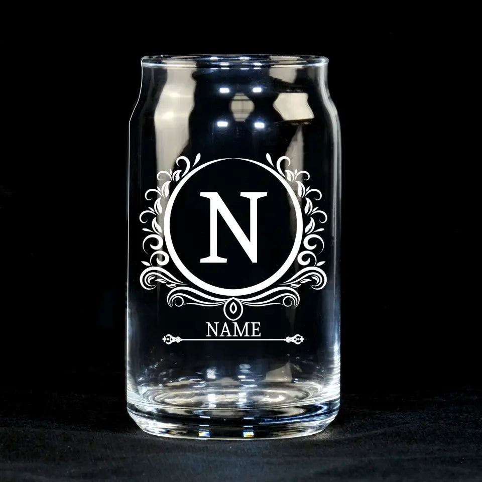 Classic Monogram - Sculpted Drinking Glass