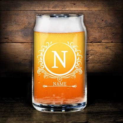 Classic Monogram - Sculpted Drinking Glass