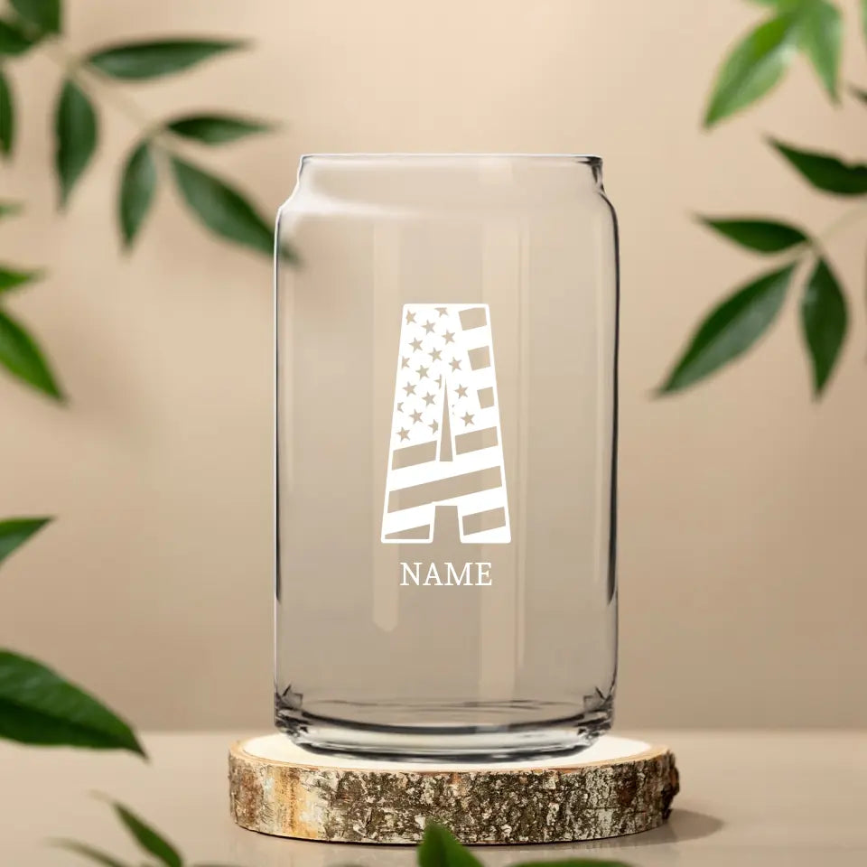 American Monogram - Sculpted Drinking Glass