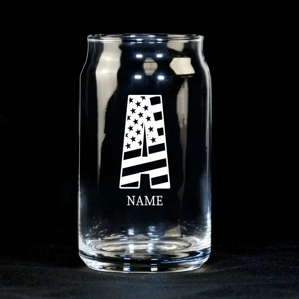 American Monogram - Sculpted Drinking Glass