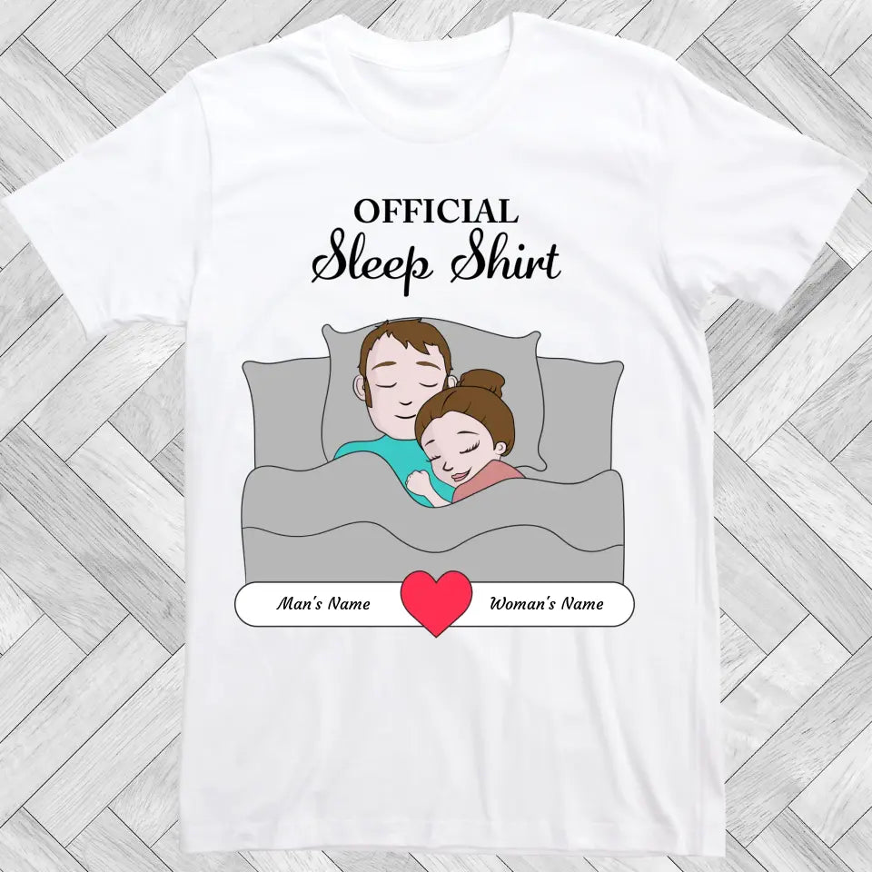 Sleepy Head Couple - Gildan 6400 T-Shirts