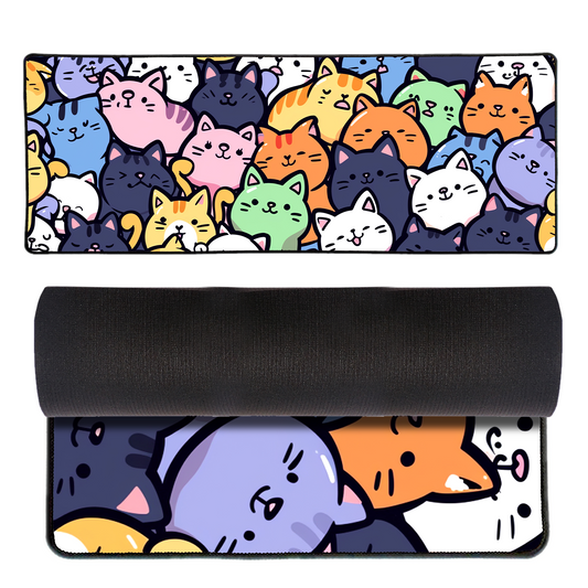 Cuddling Kawaii Cats Gaming Mat