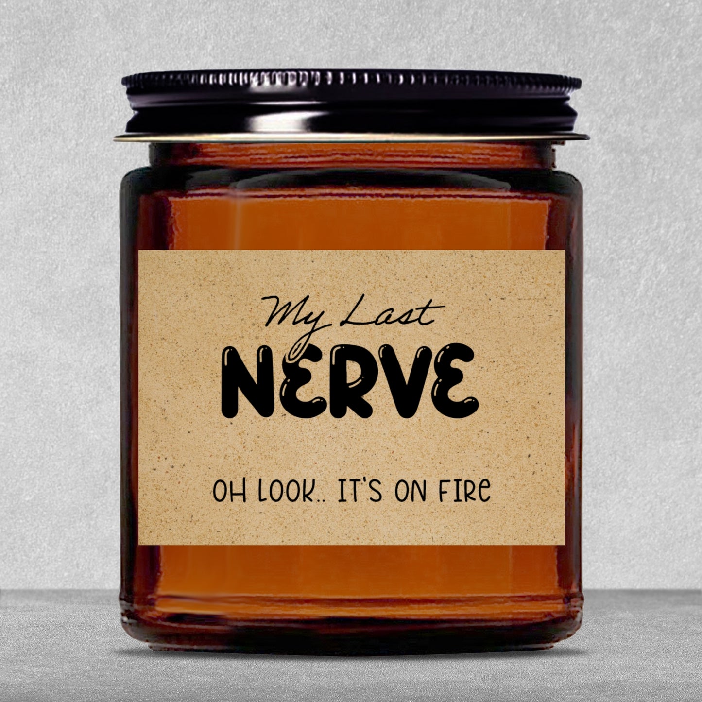 Gifts For Partner - My Last Nerve - Candle Jar With Lid