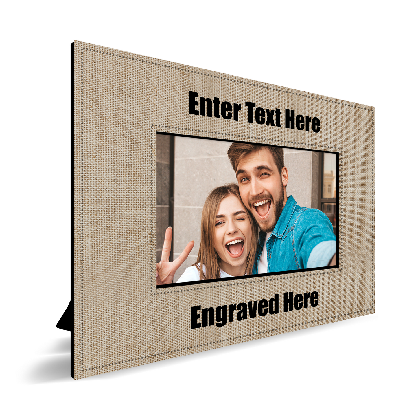 Personalized Landscape Burlap Picture Frame 6 x 4