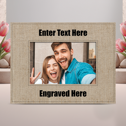 Personalized Landscape Burlap Picture Frame 6 x 4